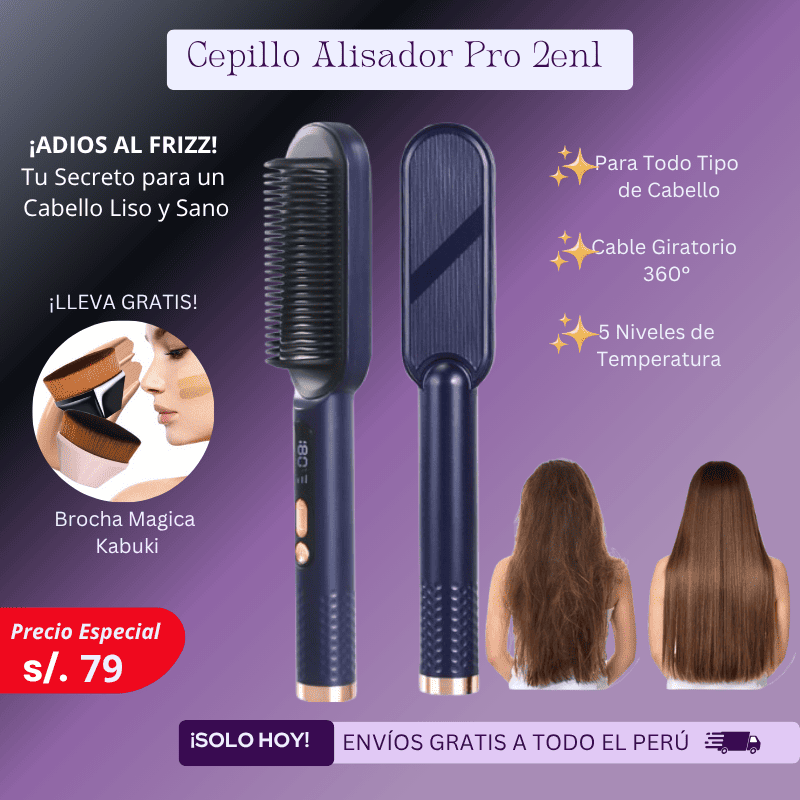 Cepillo Alisador Pro 2en1 + Regalo Brocha Mágica + Envio Gratis