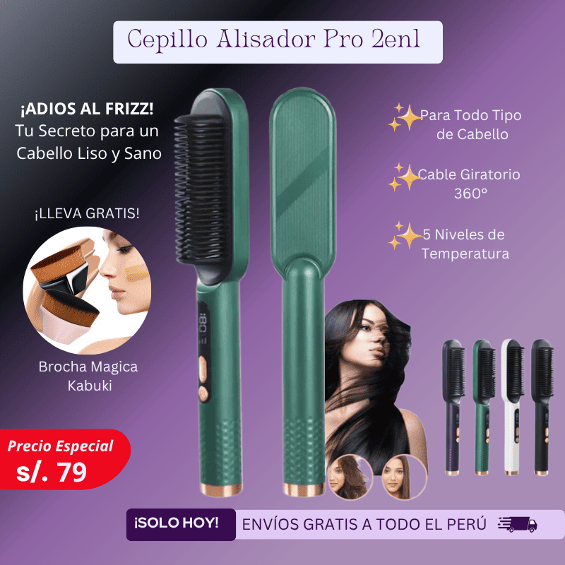 Cepillo Alisador Pro 2en1 + Regalo Brocha Mágica + Envio Gratis