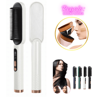 Cepillo Alisador 2en1 con Pantalla LED + Regalo Brocha Mágica + Envio Gratis.