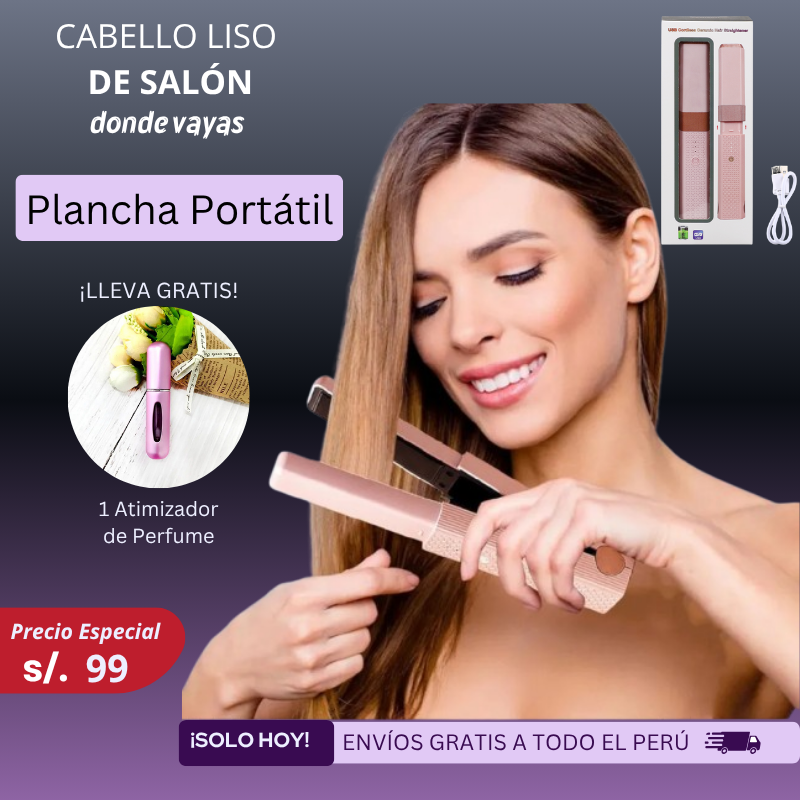 Plancha Portátil + Regalo 1 Atomizador de Perfume