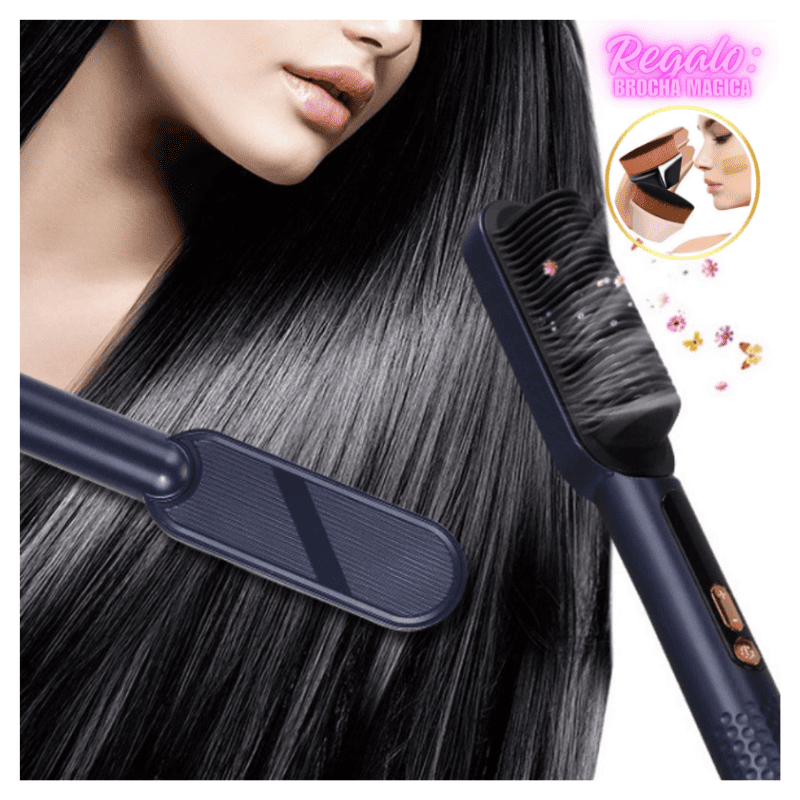 Cepillo Alisador 2en1 con Pantalla LED + Regalo Brocha Mágica + Envio Gratis.